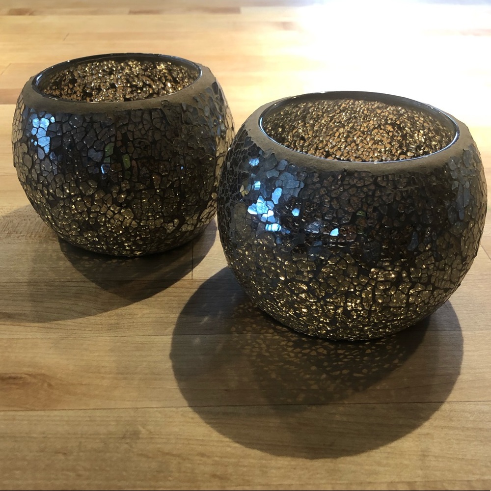 Mosaic hobby lobby candle or votive holders-gold